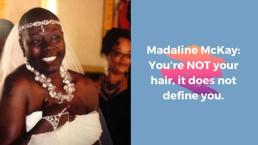 Survivor Madaline McKay with a closely cropped hairstyle.