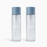 Two clear plastic bottles with light blue caps, labeled 2pcs Primeskin Beauty Water by PrimePrometics™, are positioned side by side on a white background.