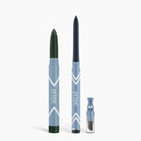 Two PrimePrometics™ Eye Lift Duo products—an eyeshadow stick and an illuminating eye tint—plus a navy blue eyeliner, all against a white background and ideal for women over 50.