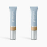 Two blue tubes of PrimePrometics™ 2pcs PrimeSkin CC+ Cream in Golden Medium, each with a silver cap, stand upright on a white background. This lightweight foundation blurs pores for a smooth finish, perfect for women over 50.