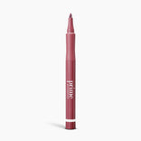 A mauve semi-permanent lip tint crayon called Forever Lip Stain by PrimePrometics™, with a twist-up tip and "prime promise" in white text, stands upright against a plain white background.